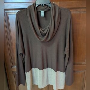 Cowl Neck Tunic Sweater L